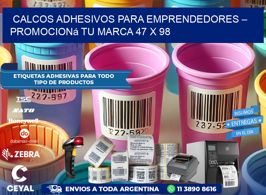 Calcos Adhesivos para Emprendedores – Promocioná Tu Marca 47 x 98