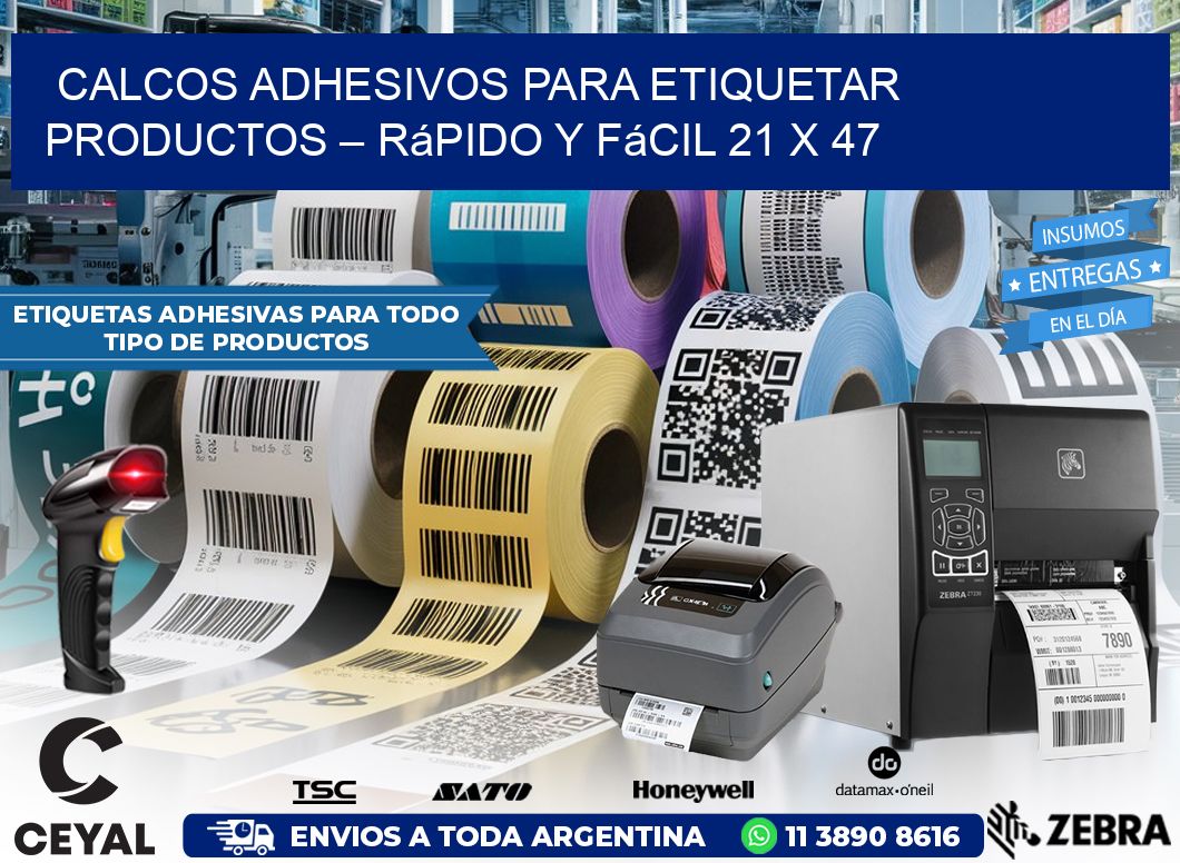 Calcos Adhesivos para Etiquetar Productos – Rápido y Fácil 21 x 47