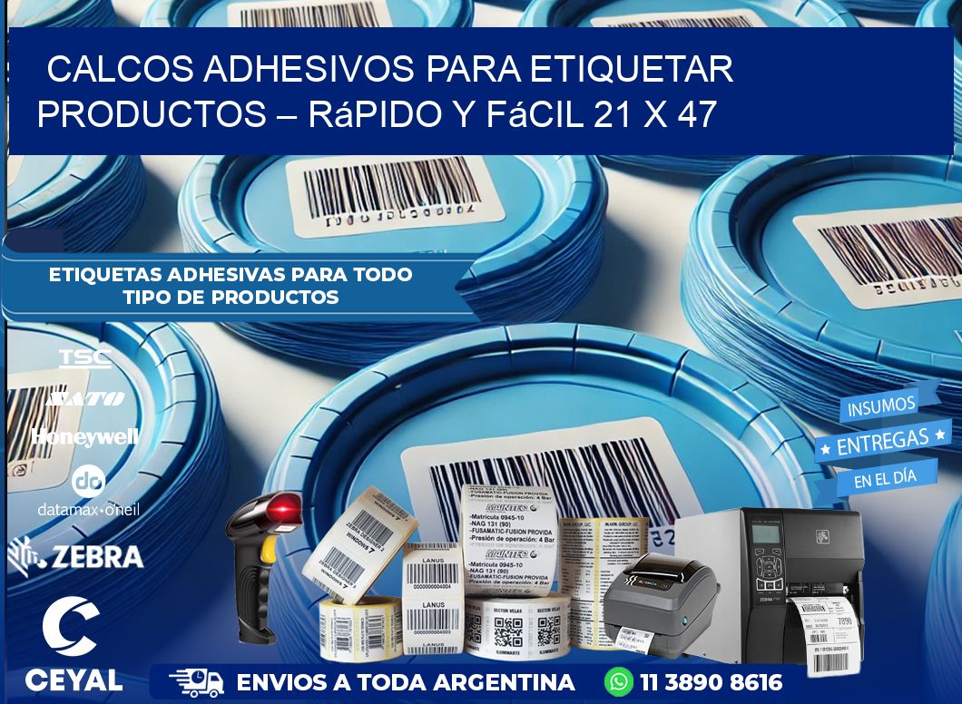 Calcos Adhesivos para Etiquetar Productos – Rápido y Fácil 21 x 47
