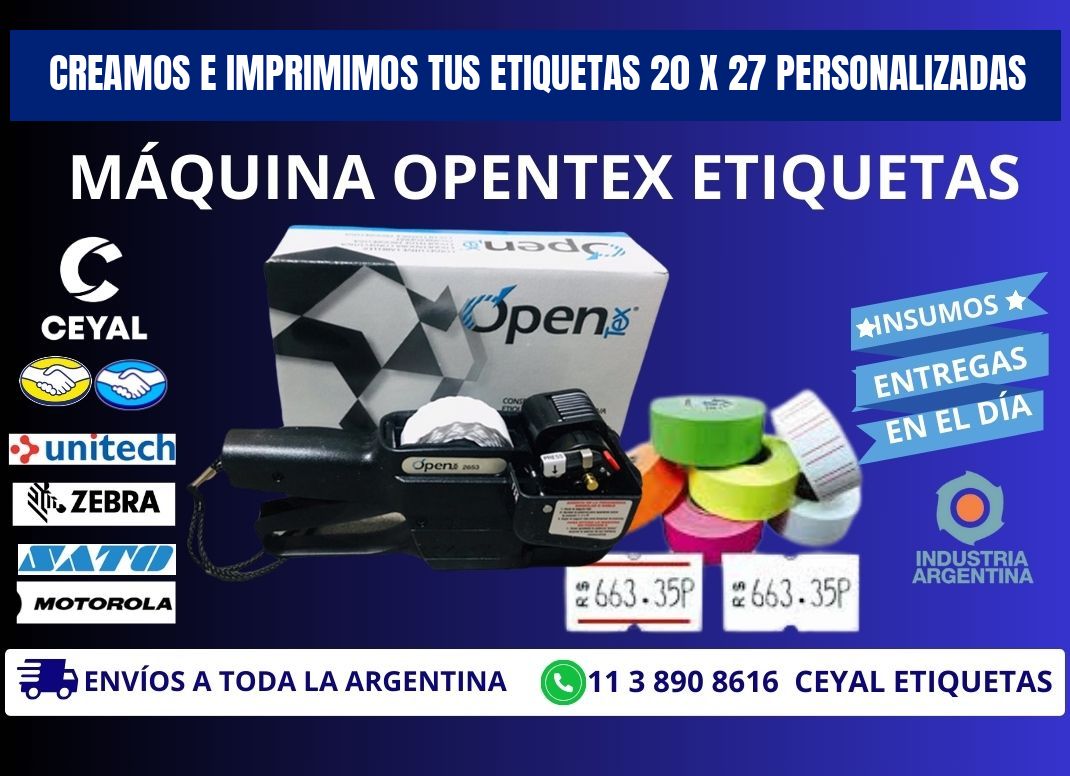 Creamos e Imprimimos tus Etiquetas 20 x 27 Personalizadas