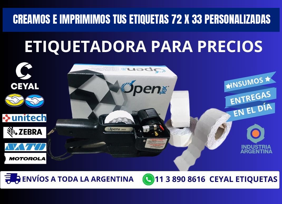 Creamos e Imprimimos tus Etiquetas 72 x 33 Personalizadas