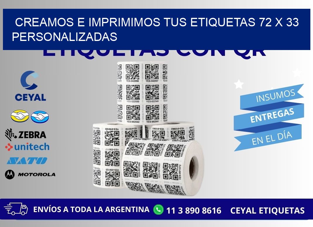 Creamos e Imprimimos tus Etiquetas 72 x 33 Personalizadas