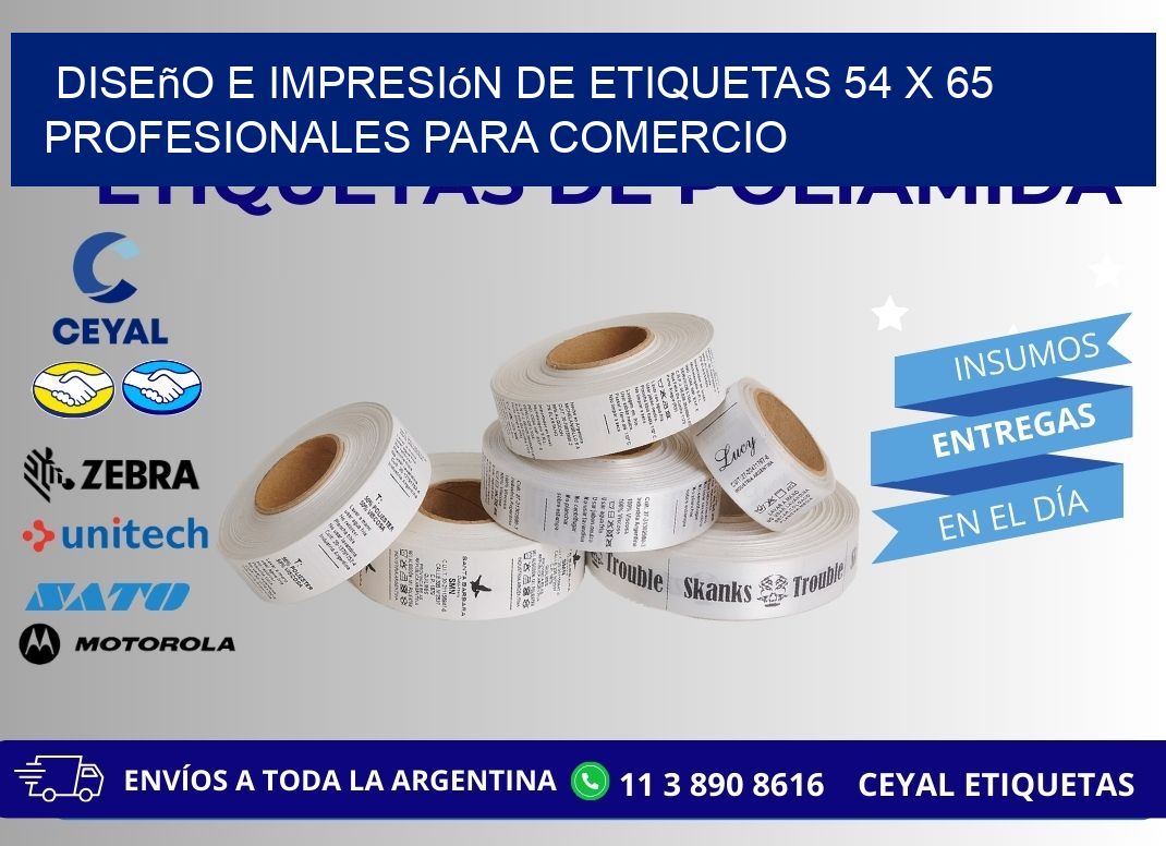 Diseño e Impresión de Etiquetas 54 x 65 Profesionales para Comercio
