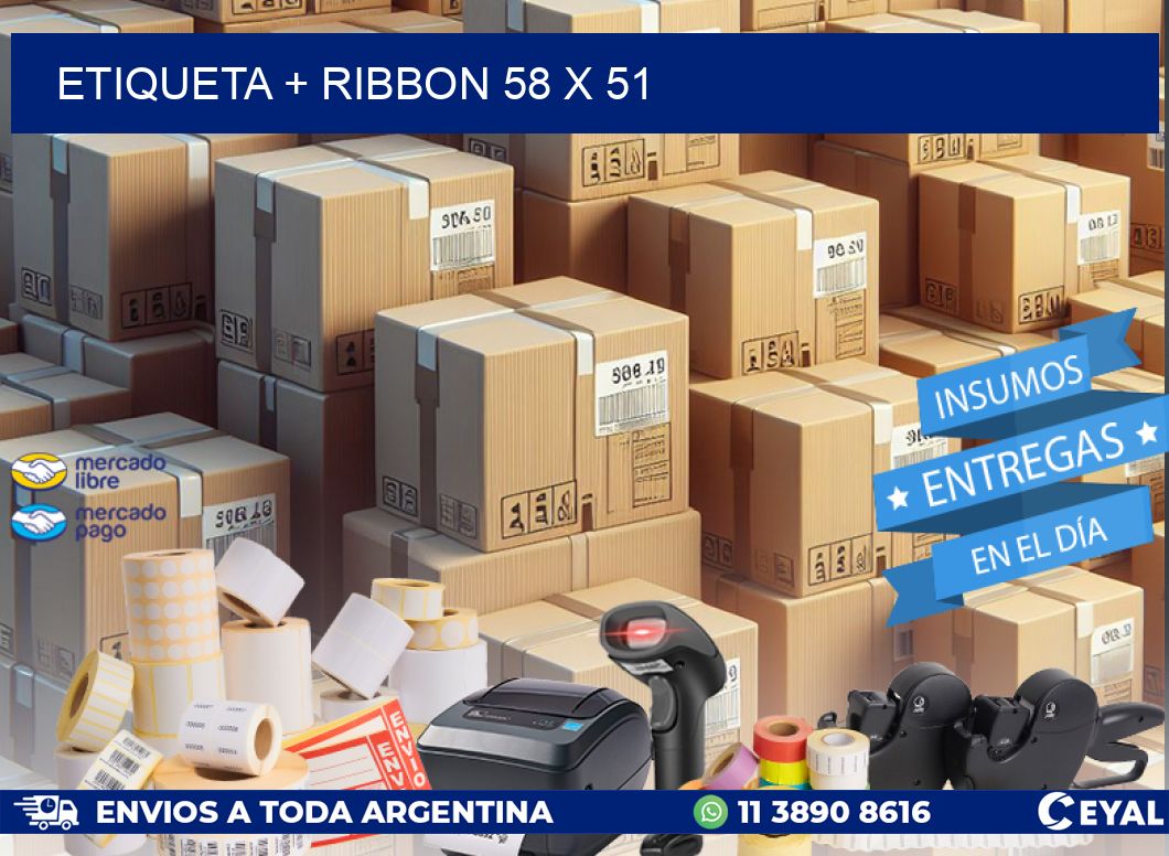 ETIQUETA + RIBBON 58 x 51