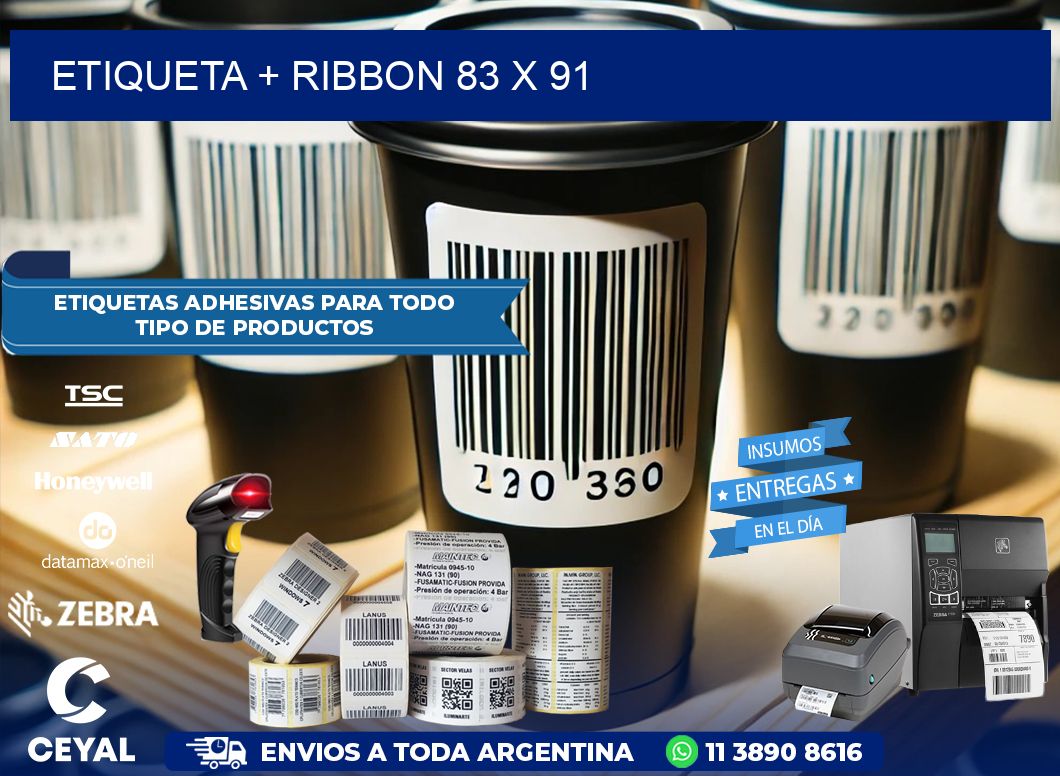 ETIQUETA + RIBBON 83 x 91