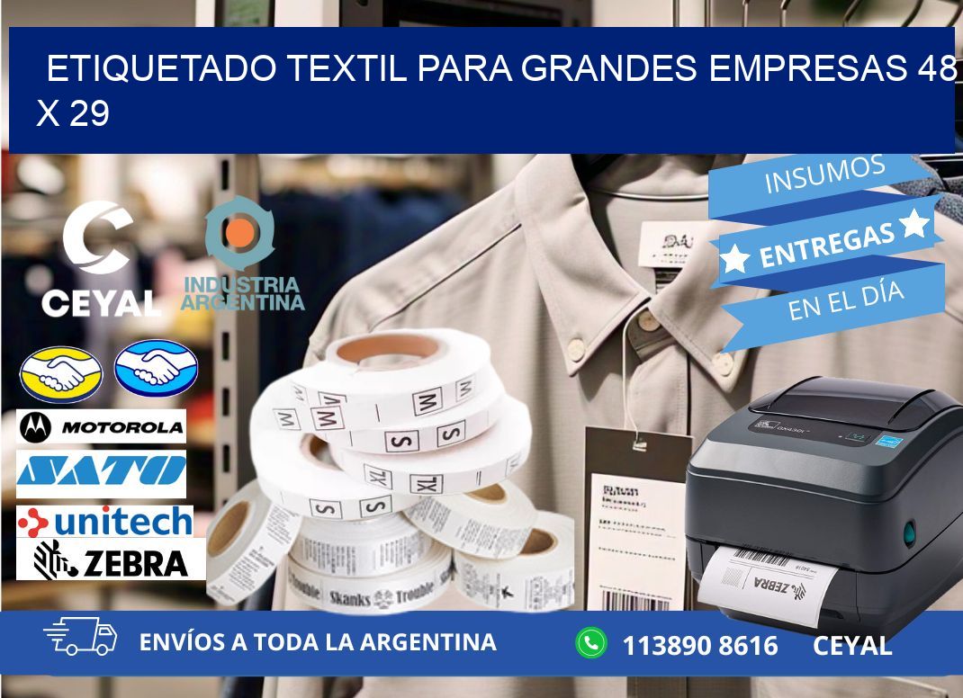 ETIQUETADO TEXTIL PARA GRANDES EMPRESAS 48 x 29