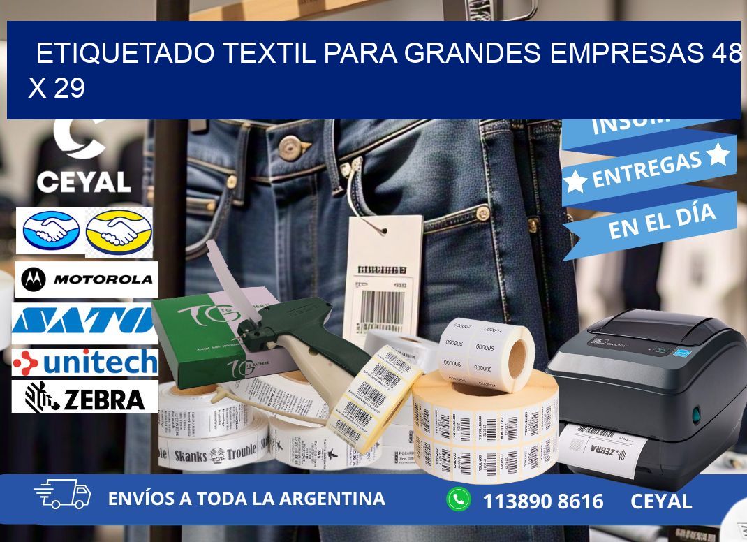 ETIQUETADO TEXTIL PARA GRANDES EMPRESAS 48 x 29