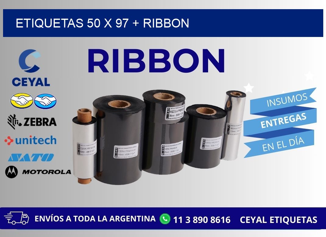 ETIQUETAS 50 x 97 + RIBBON