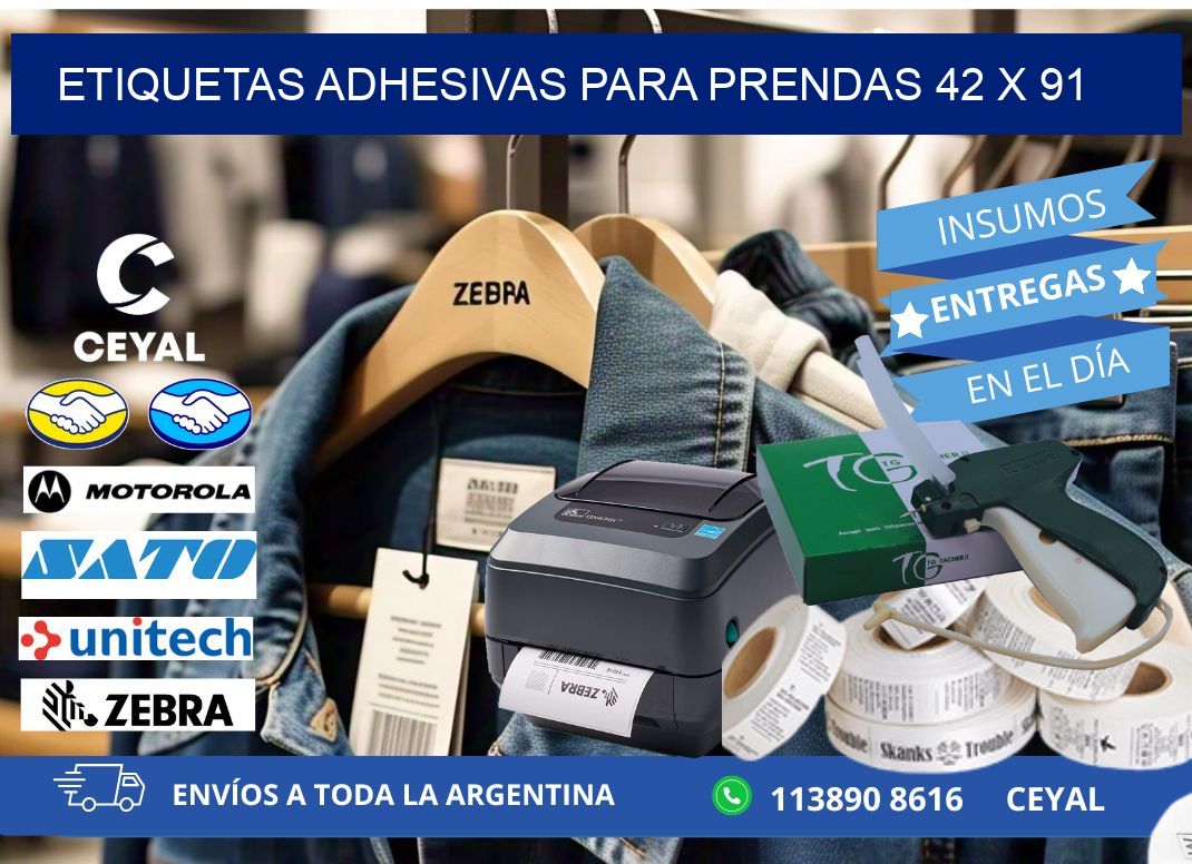 ETIQUETAS ADHESIVAS PARA PRENDAS 42 x 91