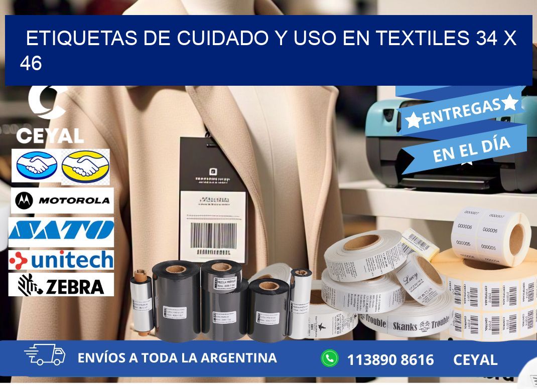 ETIQUETAS DE CUIDADO Y USO EN TEXTILES 34 x 46