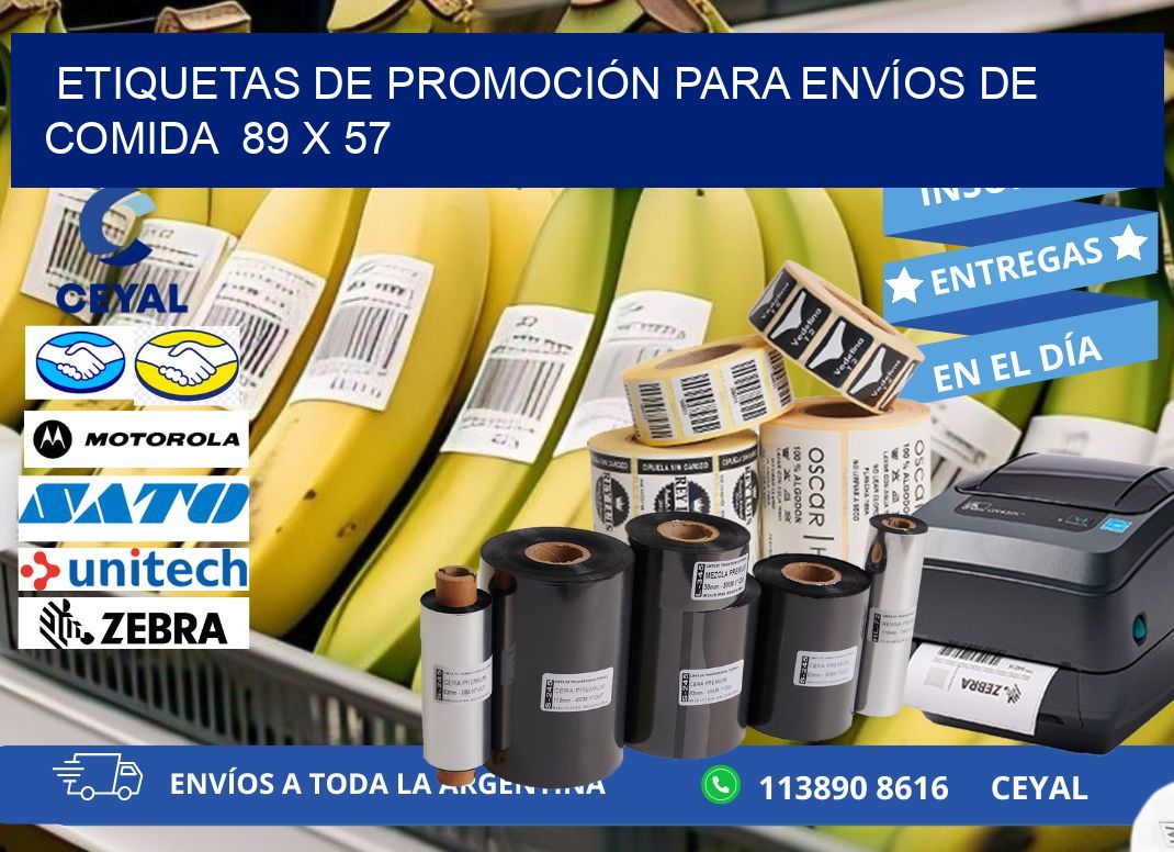 ETIQUETAS DE PROMOCIÓN PARA ENVÍOS DE COMIDA  89 x 57