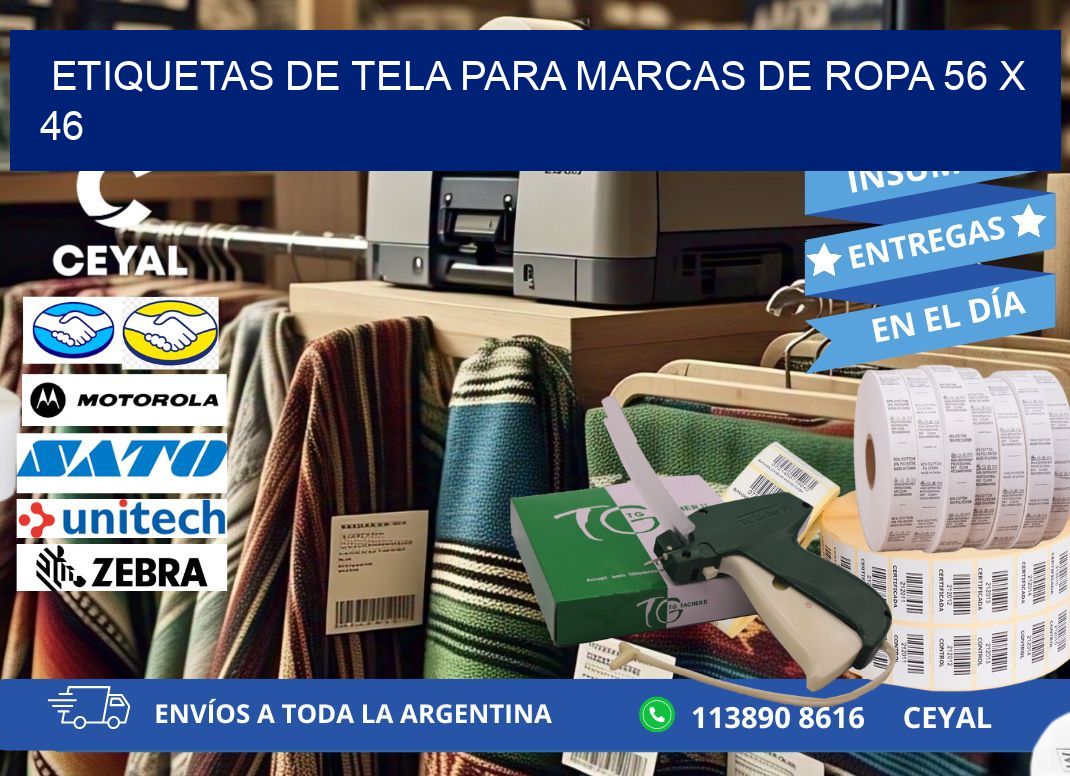 ETIQUETAS DE TELA PARA MARCAS DE ROPA 56 x 46
