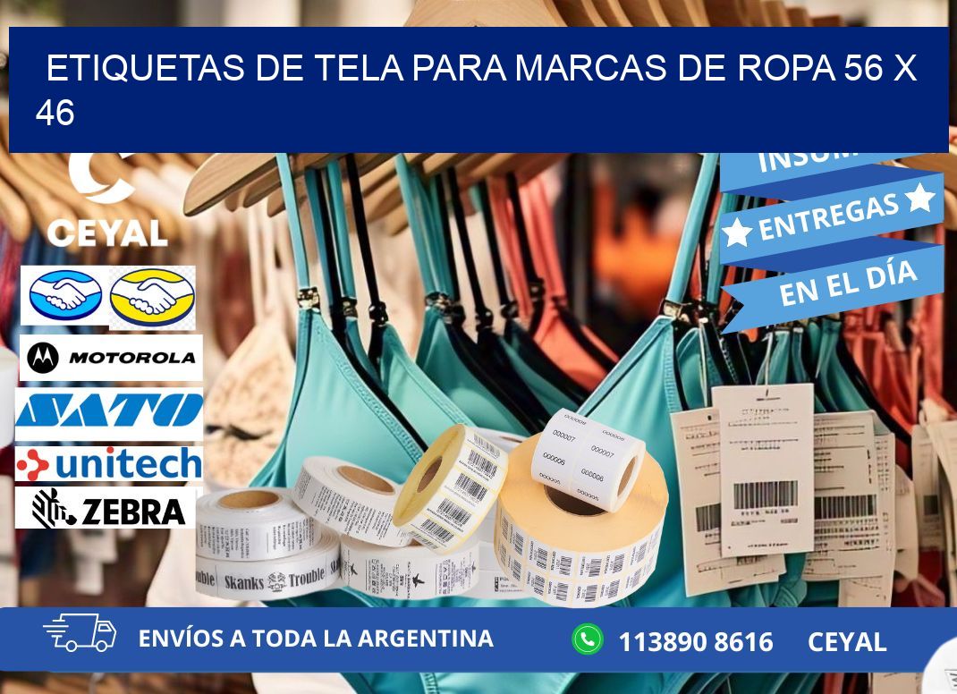 ETIQUETAS DE TELA PARA MARCAS DE ROPA 56 x 46