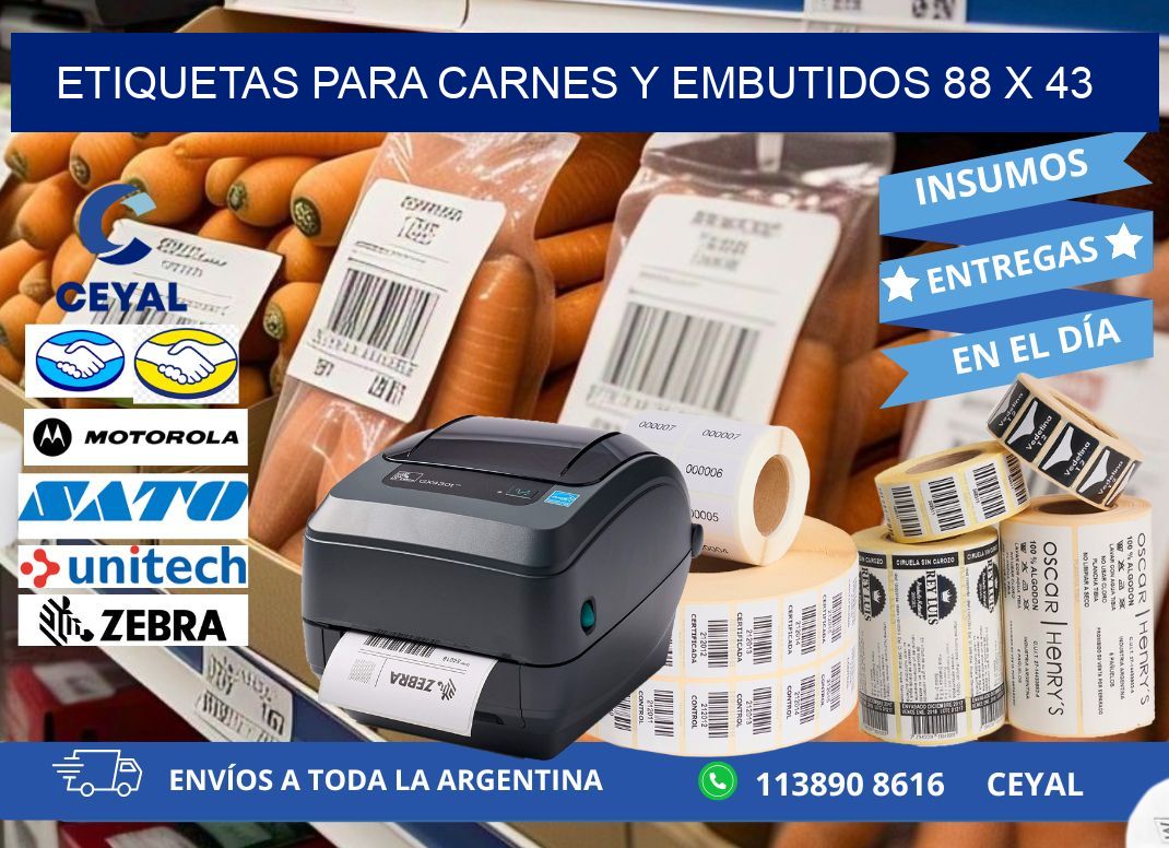 ETIQUETAS PARA CARNES Y EMBUTIDOS 88 x 43