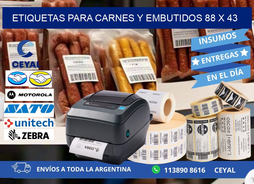 ETIQUETAS PARA CARNES Y EMBUTIDOS 88 x 43