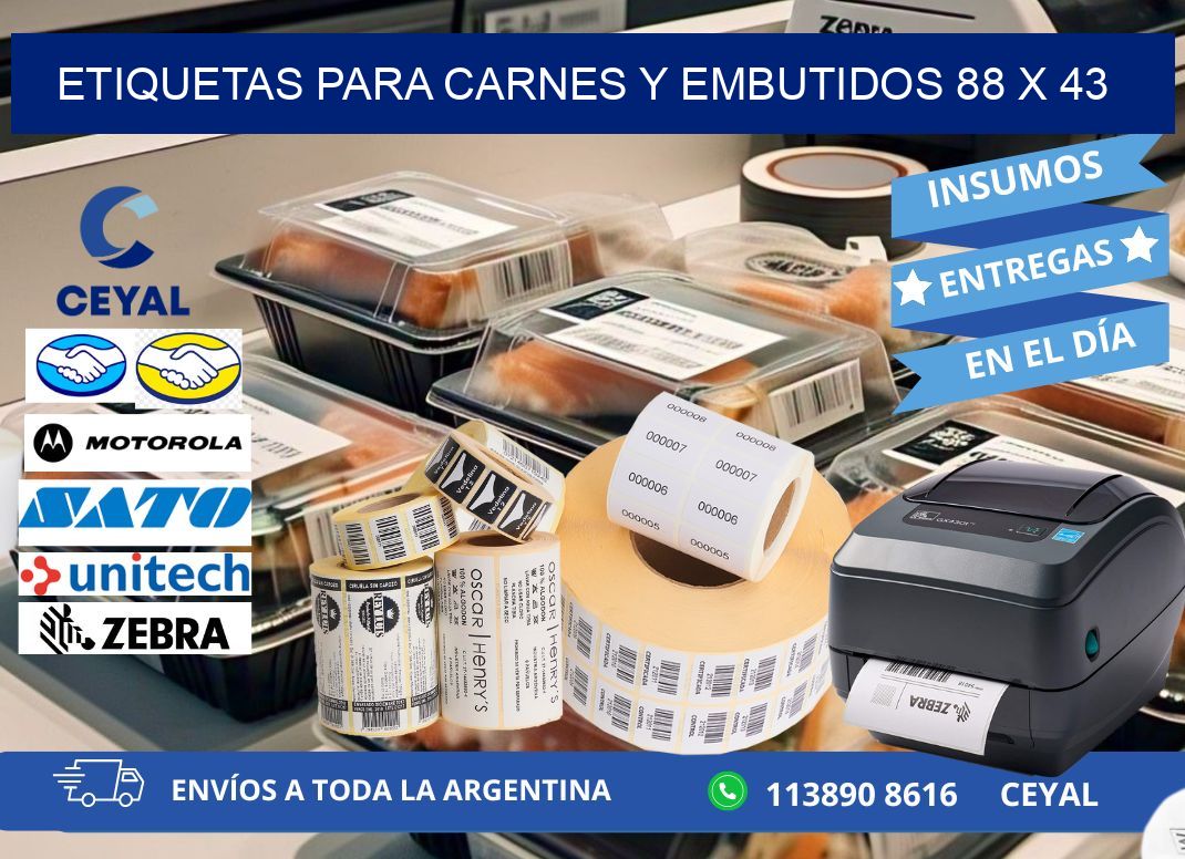 ETIQUETAS PARA CARNES Y EMBUTIDOS 88 x 43