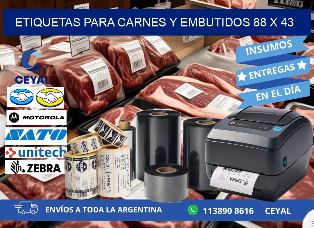 ETIQUETAS PARA CARNES Y EMBUTIDOS 88 x 43