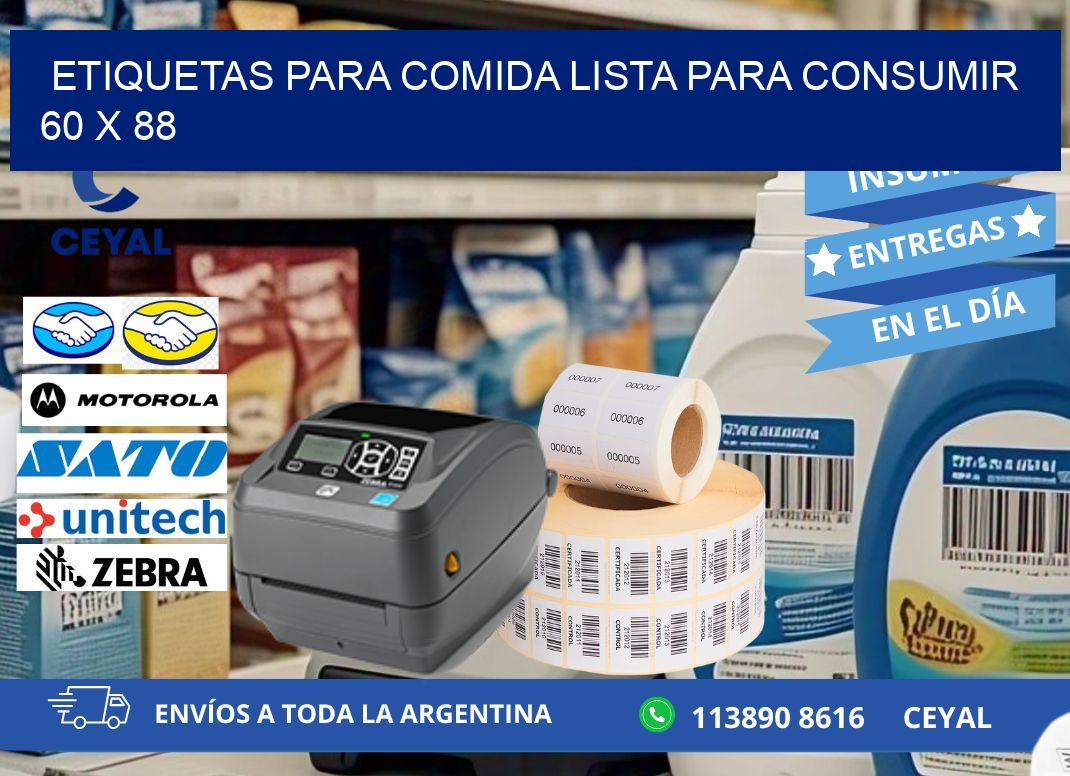 ETIQUETAS PARA COMIDA LISTA PARA CONSUMIR 60 x 88