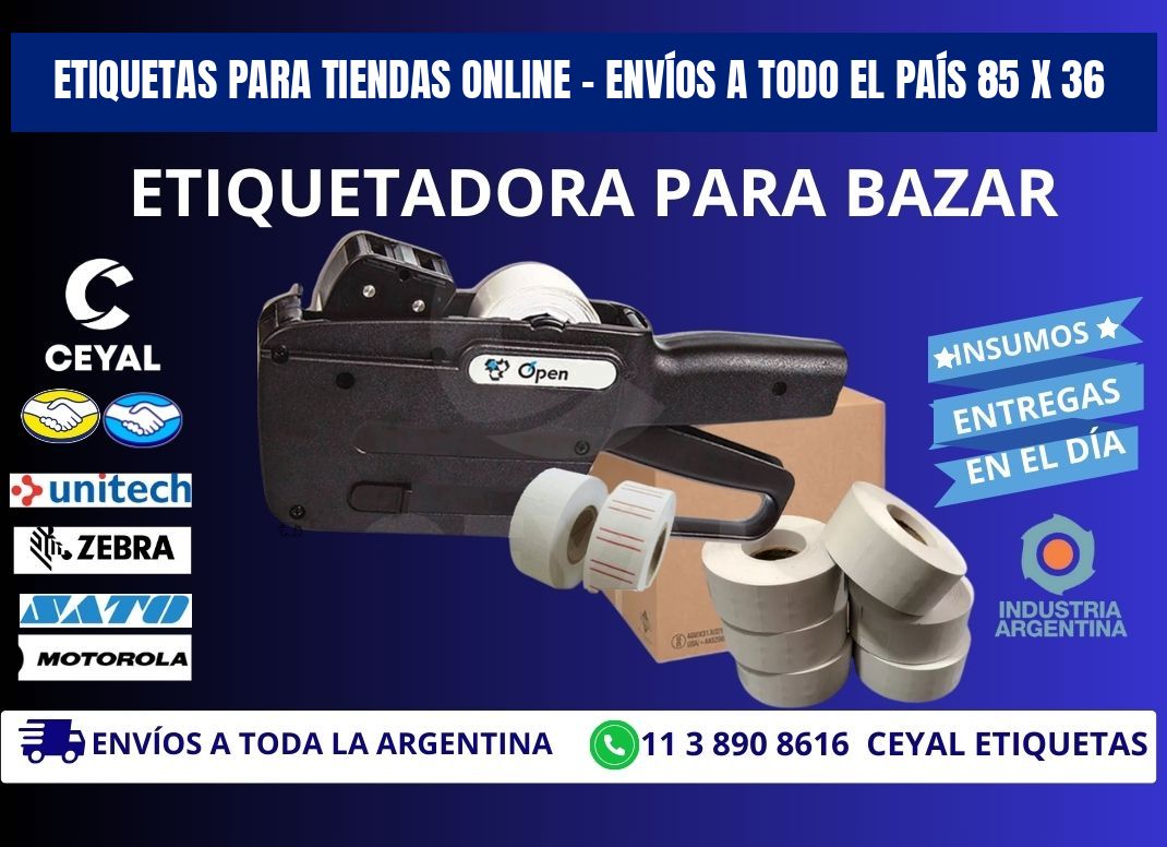 ETIQUETAS PARA TIENDAS ONLINE – ENVÍOS A TODO EL PAÍS 85 x 36