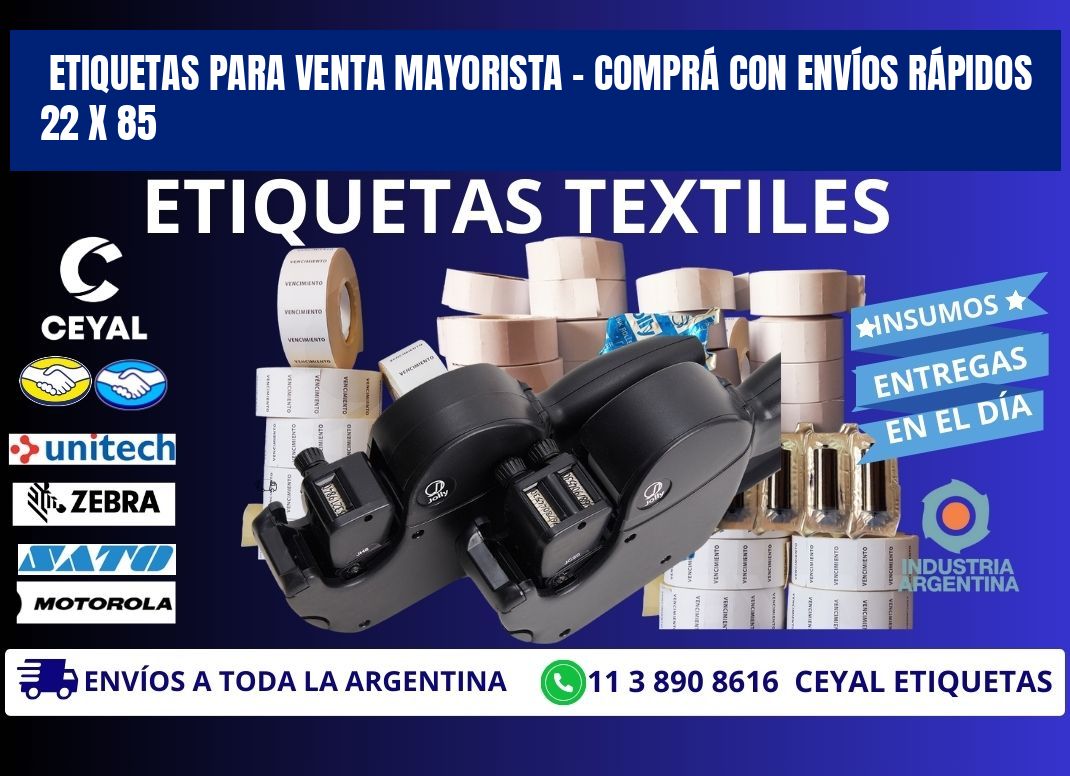 ETIQUETAS PARA VENTA MAYORISTA – COMPRÁ CON ENVÍOS RÁPIDOS 22 x 85