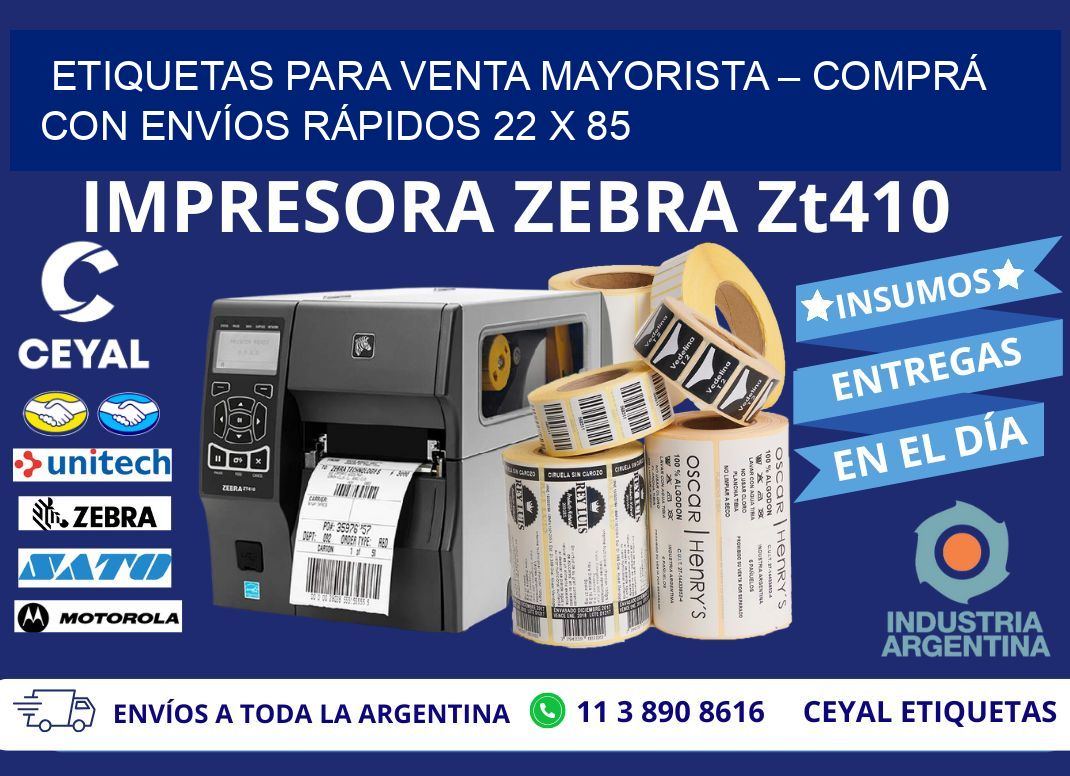 ETIQUETAS PARA VENTA MAYORISTA – COMPRÁ CON ENVÍOS RÁPIDOS 22 x 85