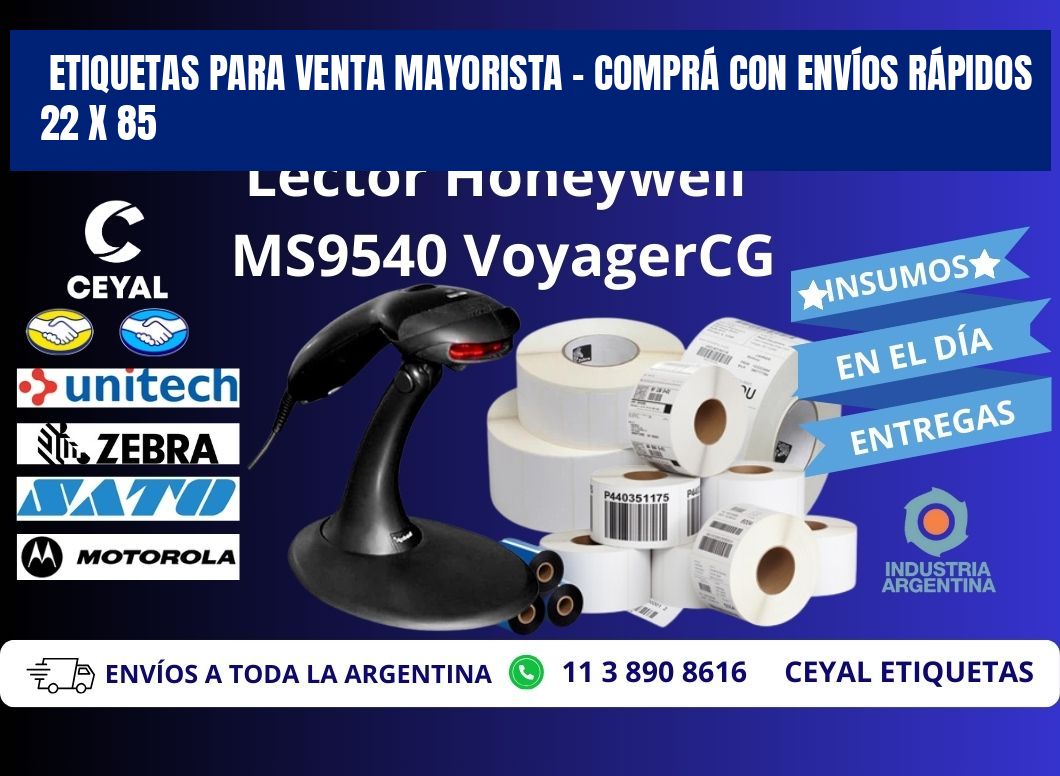 ETIQUETAS PARA VENTA MAYORISTA – COMPRÁ CON ENVÍOS RÁPIDOS 22 x 85