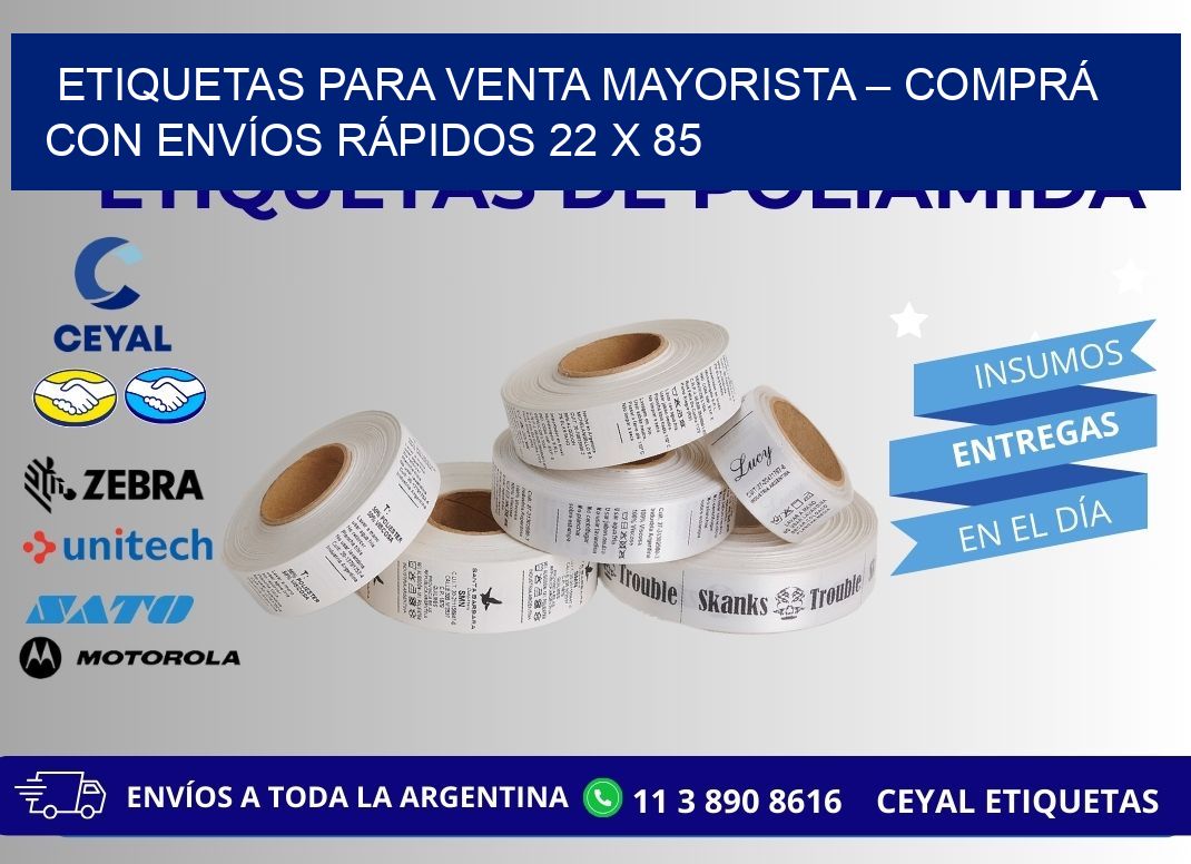 ETIQUETAS PARA VENTA MAYORISTA – COMPRÁ CON ENVÍOS RÁPIDOS 22 x 85