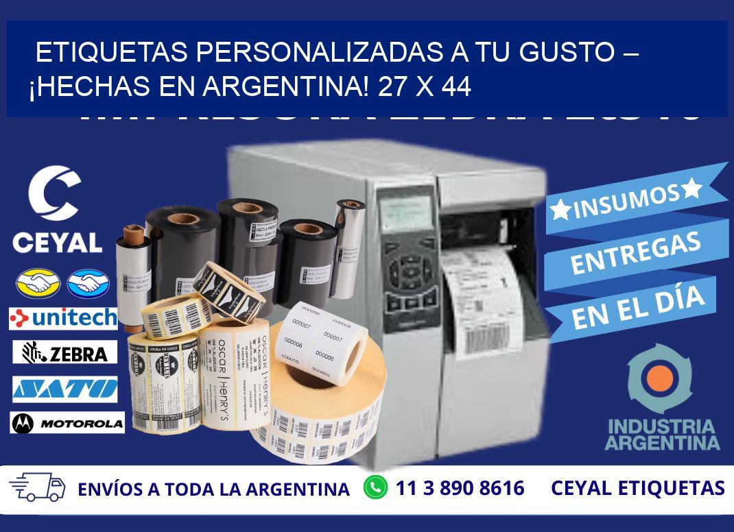 ETIQUETAS PERSONALIZADAS A TU GUSTO – ¡HECHAS EN ARGENTINA! 27 x 44