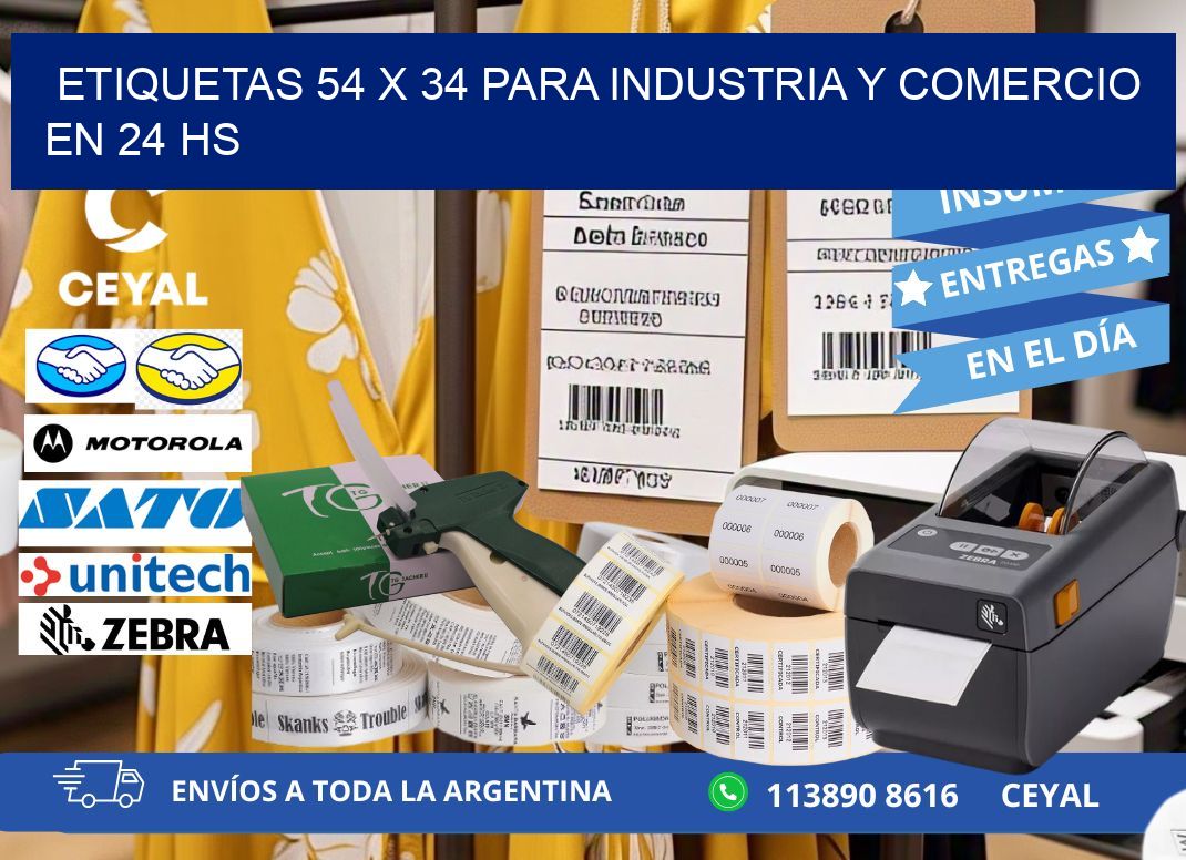 Etiquetas 54 x 34 para Industria y Comercio en 24 hs