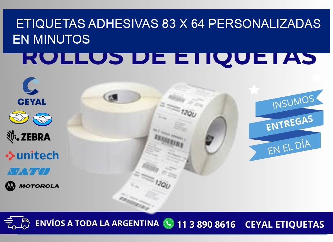 Etiquetas Adhesivas 83 x 64 Personalizadas en Minutos