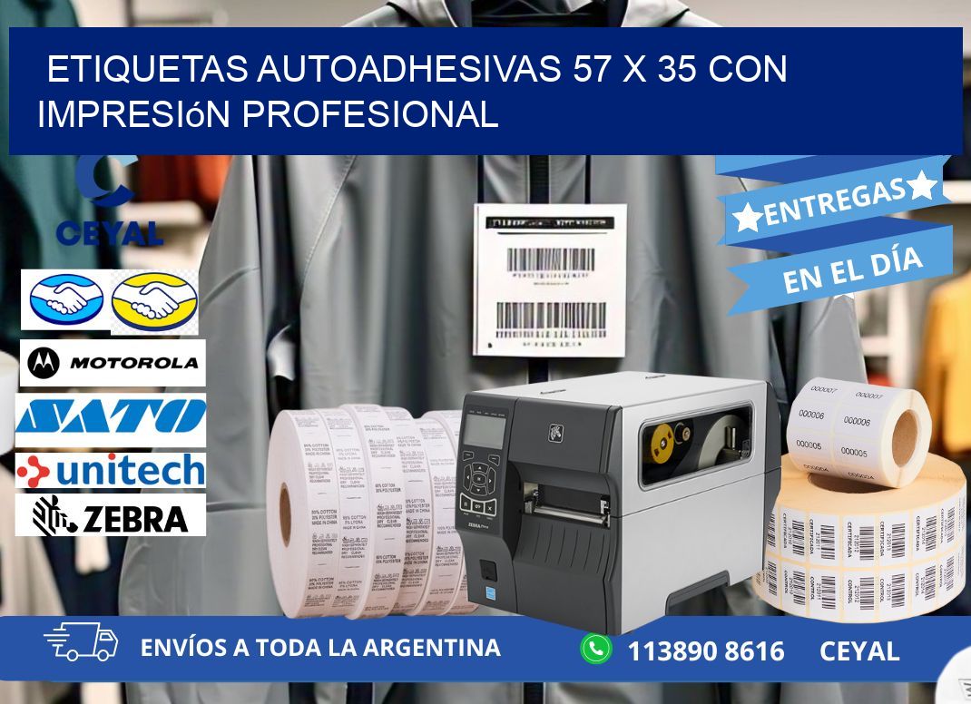 Etiquetas Autoadhesivas 57 x 35 con Impresión Profesional