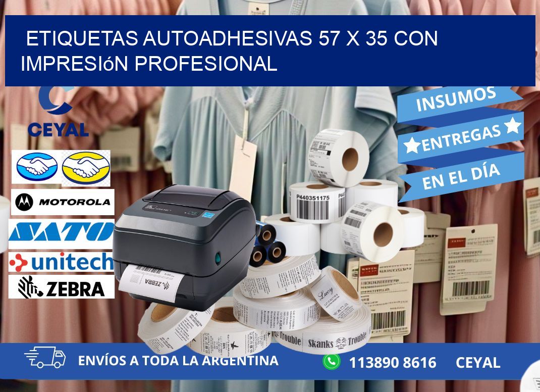 Etiquetas Autoadhesivas 57 x 35 con Impresión Profesional