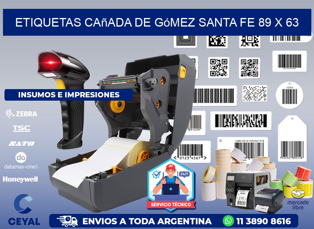 Etiquetas Cañada de Gómez Santa Fe 89 x 63
