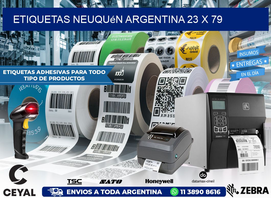 Etiquetas Neuquén Argentina 23 x 79