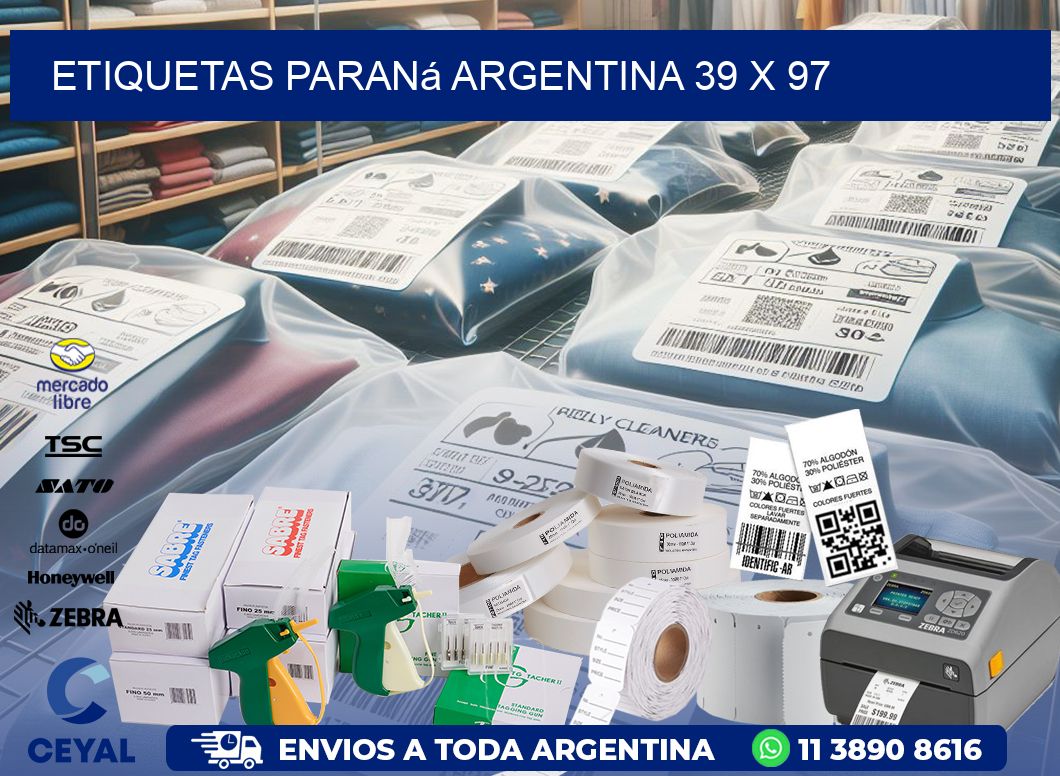 Etiquetas Paraná Argentina 39 x 97