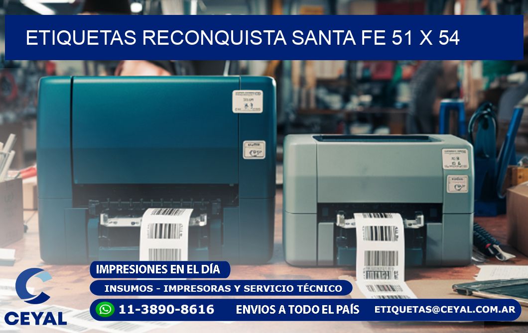 Etiquetas Reconquista Santa Fe 51 x 54