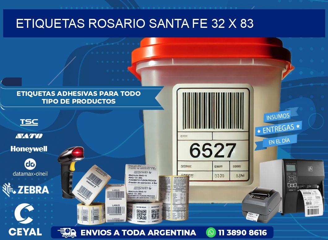Etiquetas Rosario Santa Fe 32 x 83