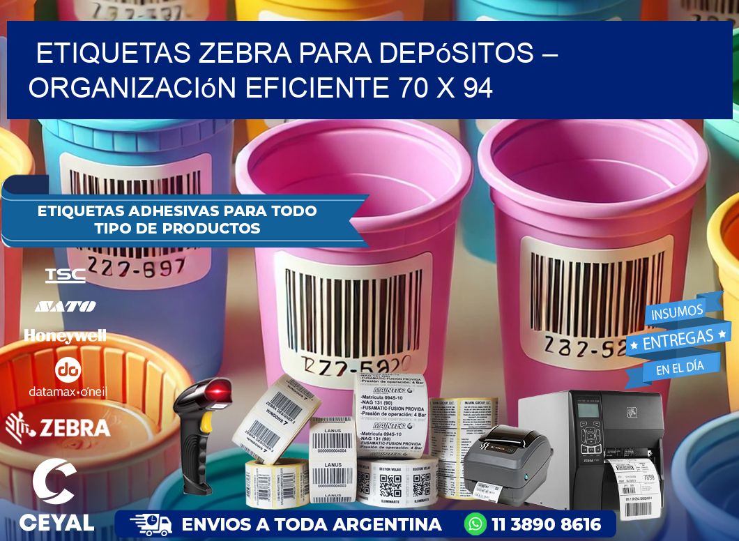 Etiquetas Zebra para Depósitos – Organización Eficiente 70 x 94