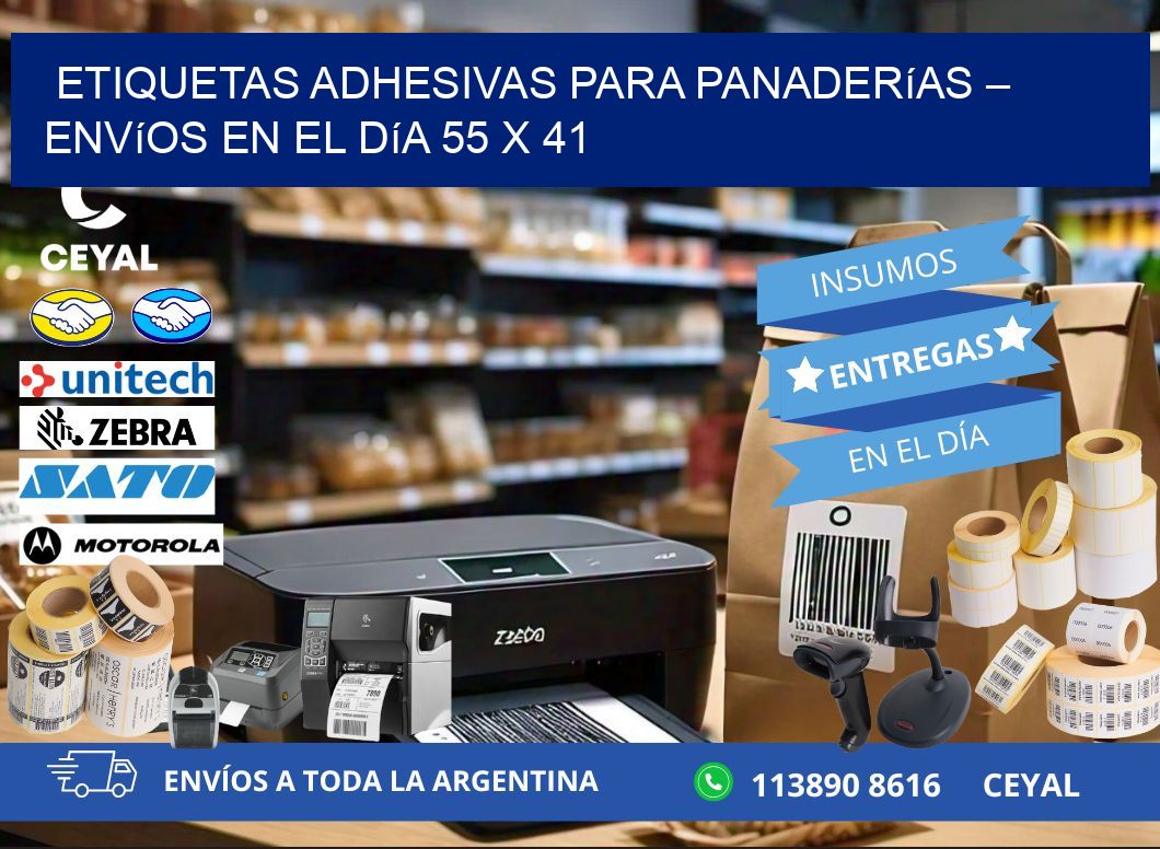 Etiquetas adhesivas para panaderías – Envíos en el día 55 x 41