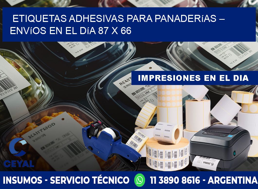 Etiquetas adhesivas para panaderías – Envíos en el día 87 x 66