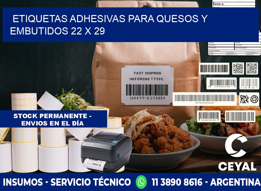 Etiquetas adhesivas para quesos y embutidos 22 x 29