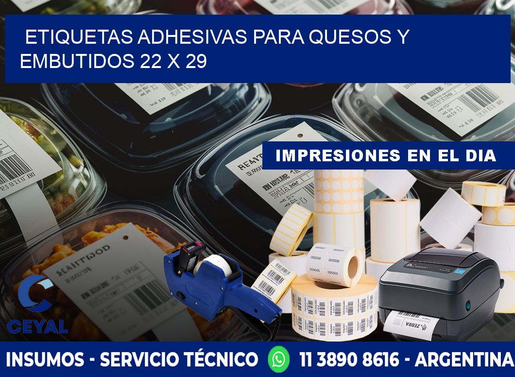 Etiquetas adhesivas para quesos y embutidos 22 x 29