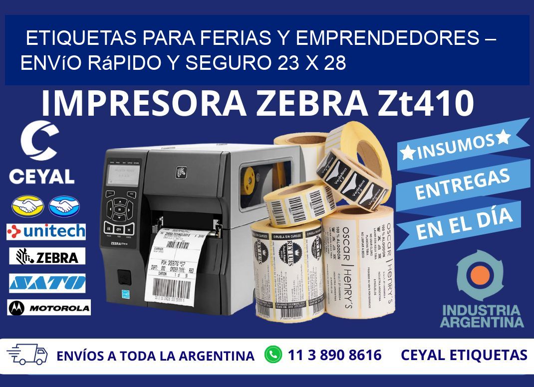 Etiquetas para Ferias y Emprendedores – Envío Rápido y Seguro 23 x 28