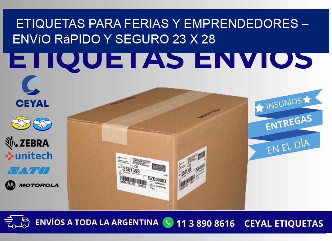 Etiquetas para Ferias y Emprendedores – Envío Rápido y Seguro 23 x 28