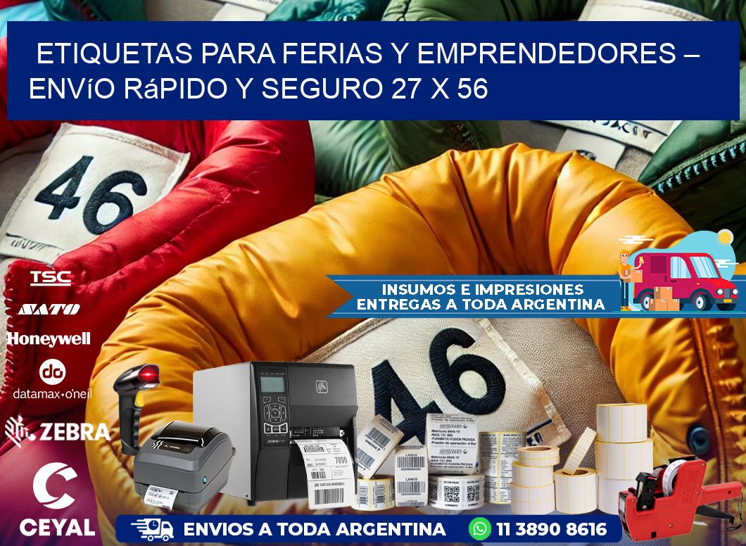 Etiquetas para Ferias y Emprendedores – Envío Rápido y Seguro 27 x 56