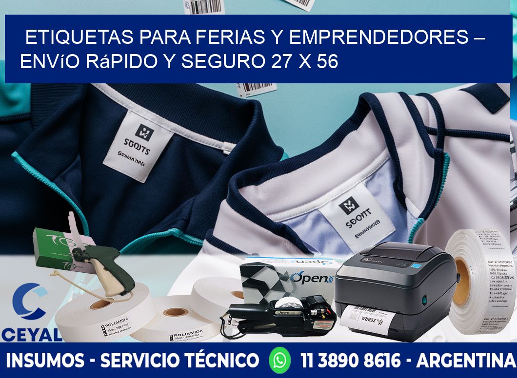 Etiquetas para Ferias y Emprendedores – Envío Rápido y Seguro 27 x 56