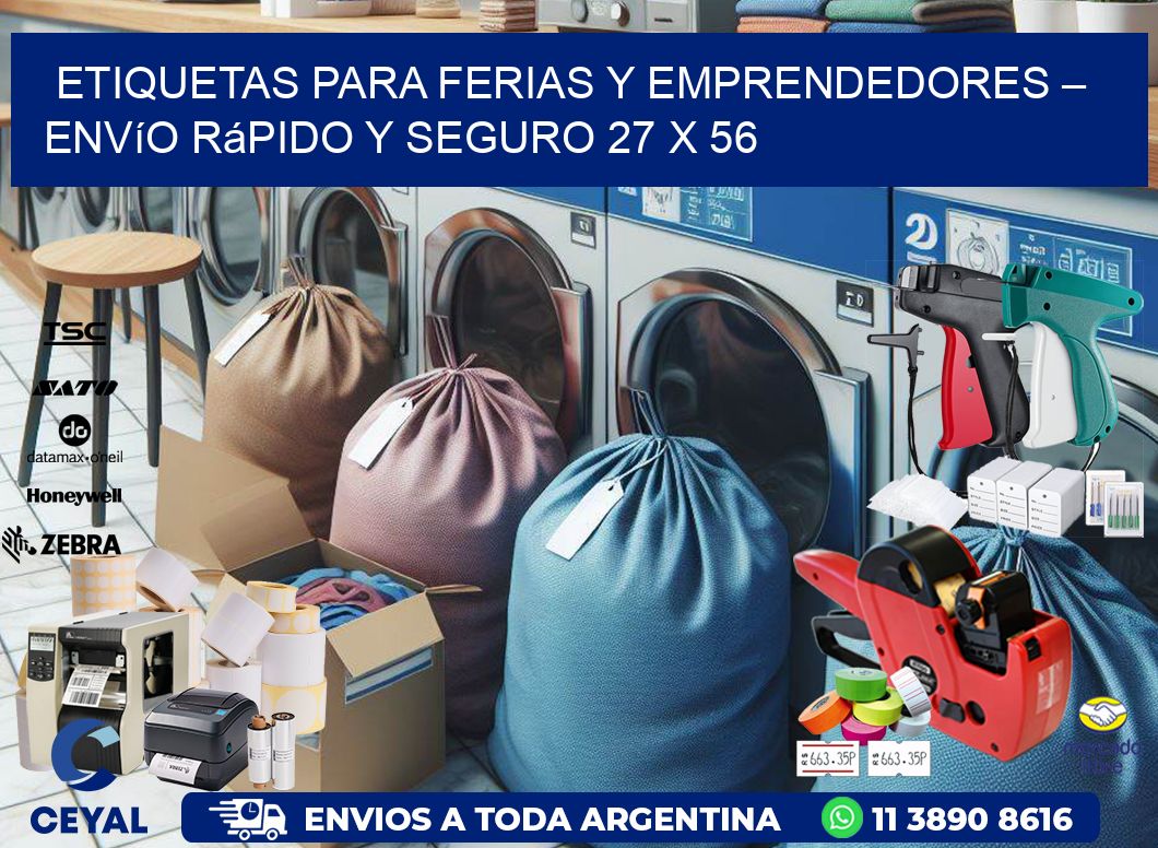 Etiquetas para Ferias y Emprendedores – Envío Rápido y Seguro 27 x 56