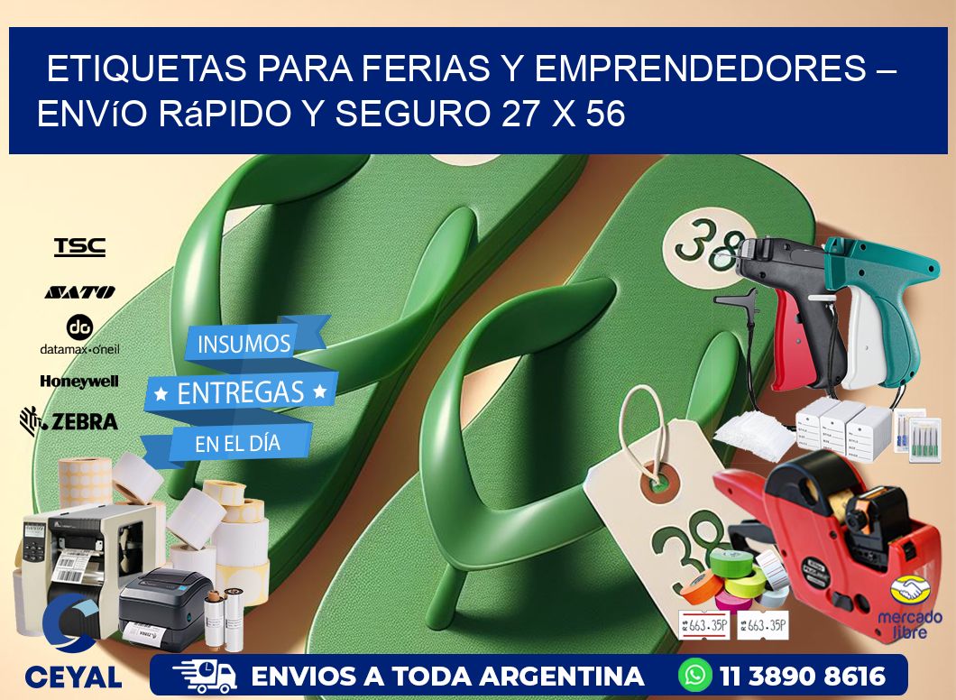 Etiquetas para Ferias y Emprendedores – Envío Rápido y Seguro 27 x 56
