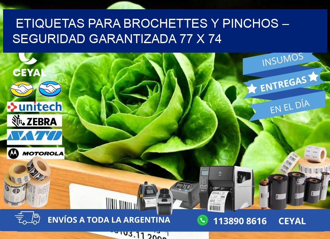 Etiquetas para brochettes y pinchos – Seguridad garantizada 77 x 74