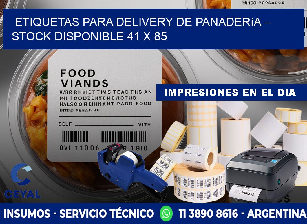 Etiquetas para delivery de panadería – Stock disponible 41 x 85